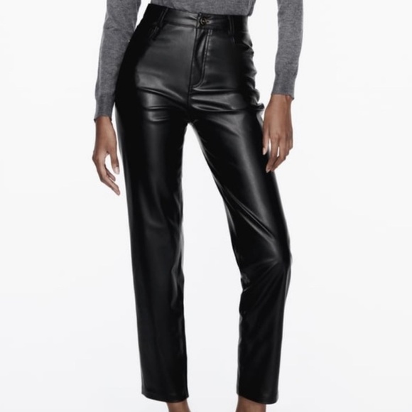 Zara faux leather cropped pants - Picture 3 of 4